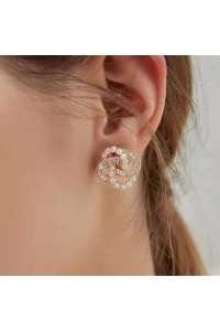 Zircon Pearl Stud Earrings