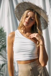 Ruching One Shoulder Crop Top